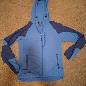 Outdoor Research Ferrosi Hoody Jacket Women's Blue Full Zip Stretch Nylon Size M